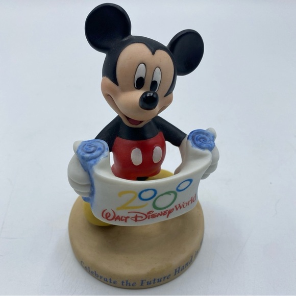 Walt Disney World Mickey Mouse Porcelain 2000 Figure Celebrate The Future Hand - Picture 6 of 6